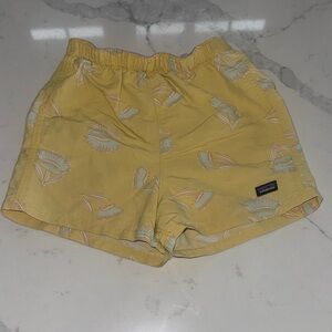 Patagonia Kids Baggies Yellow Floral Elastic-Waist Shorts